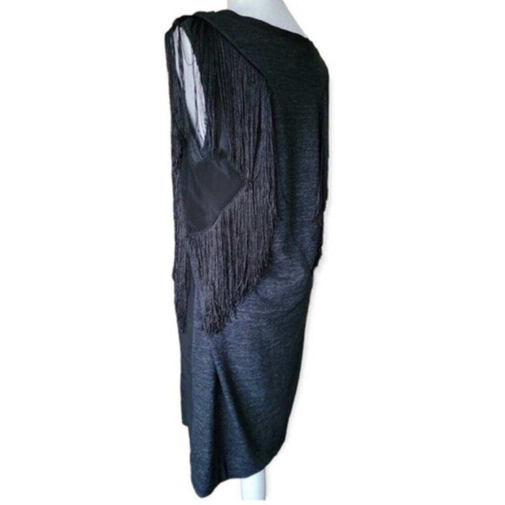 Rebecca Taylor fringe little black silk‎ mini dress sz M Mint Cond - Picture 14 of 16